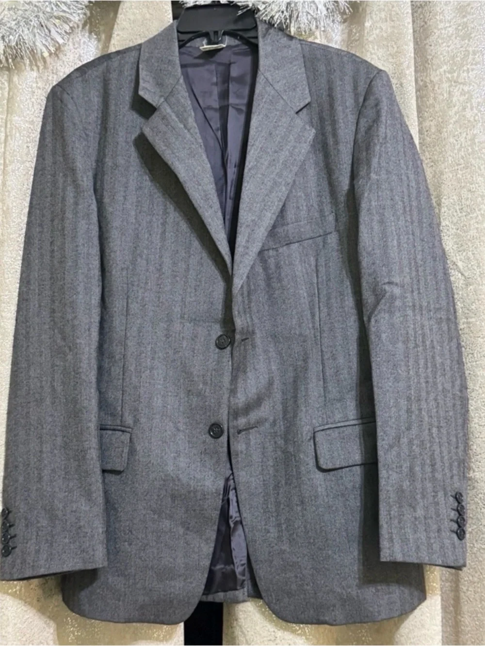 Barneys New York Gray Pinstripe Three-Piece Suit